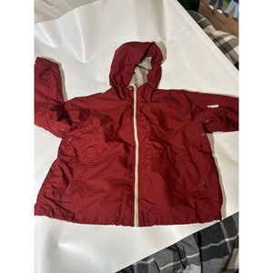 Eddie Bauer Mens Red Packable WindBreaker Vented Zip Stowable Hood XL